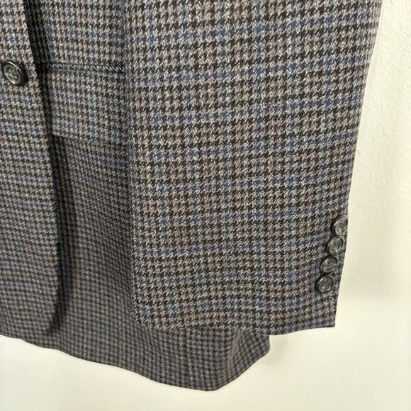 Chaps Woolmark Men’s Grey Blue Tweed 100% Wool 2 Button Blazer Sports Jacket 44L - Picture 4 of 9